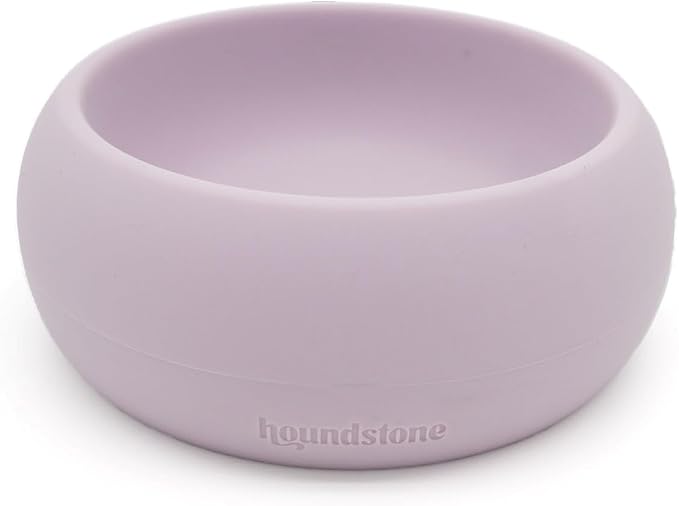 Houndstone Silicone Dog Bowl, BPA Free, 1 Cup Capacity, Non-Slip Base, Dishwasher Safe, Mauve, 5.5W x 2.25H inches