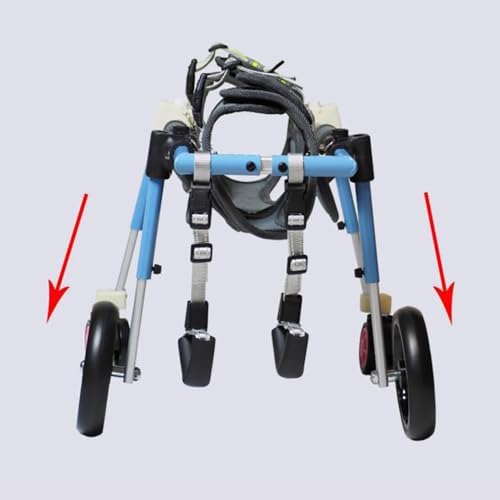 Dog Cart for Paralyzed Dogs Hind Legs Adjustable XS–XXL Weight Capacity Pet Wheelchair, Aluminum Alloy Lightweight Frame, Mobility Aid for Senior Disabled Dogs Rehab Walking