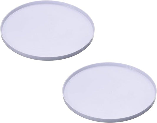 Cat Food Mat, 7x7 Inch Silicone Pet Feeding Mat Non-Slip Round Waterproof Dog Water Bowl Tray Raised Edge Protects Floors (4Pcs, Purple), Intended for Pets Bowl/Fountain