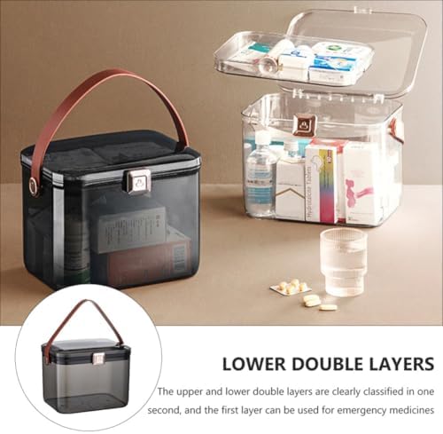 Household Medicine Box Dual Layer Large Capacity Organizer for Home