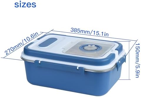 Rice Storage Container Bin 15 lbs Stainless Steel Flour Storage Containers with Lid Rice Grain Kitchen Bucket Airtight Canister for Cereals Flour Sugar Tea Milk Wine Ice, Dry/Wet Food,Blue