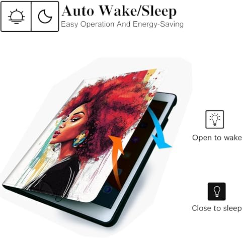 for Microsoft Surface Go 4/3/2/1-10.5" 2021 Tablet Case,Auto Wake/Sleep,Adjustable Stand Protective Cover - African American Girl