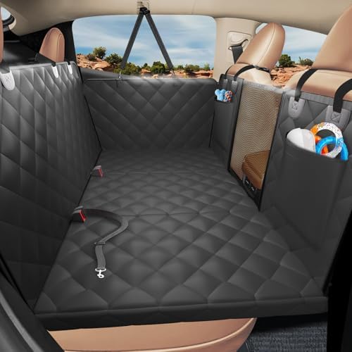 Hard Bottom Dog Car Seat Cover for Back Seat, with Egg Crate Foam