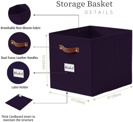 DECOMOMO Storage Bins, Storage Baskets for Shelves