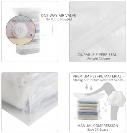 3D Cubic Profile Space Saver Bags, Manual Compression Storage for Travel and Closet Organization, Durable PET PE Material (1 PC)