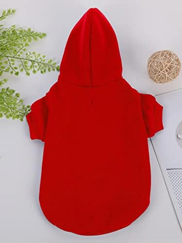 QWINEE Basic Dog Hoodie Sweatshirt Puppy Sweater Warm Cat Costumes Pet Clothes for Chihuahua Puppy Kitten Small Medium Dogs Red X-Large