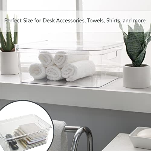 Simplify Medium, Super Clear Lidded Storage Bin (Pack of 2)