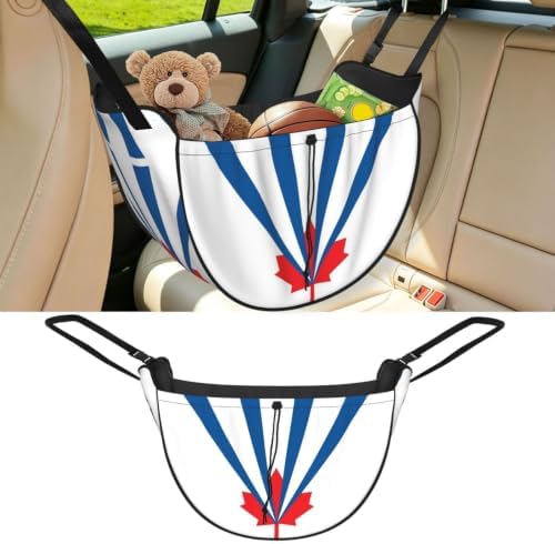 Flag of Vaughan Car Seat Organizer-Backseat Storage Bag for Travel