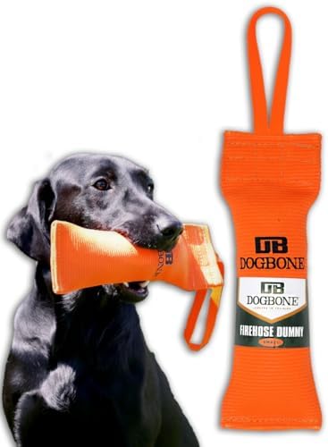 DogBone Firehose Dog Bumper for Hunting & Sporting Dog Training - Perfect Floating Dummy for Water Retrieving & Fetch - Ideal Canvas Alternative for Puppies or Adult Retrievers & Includes Throw Loop
