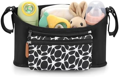Accmor Universal Stroller Organizer with Detachable Phone Bag, Stroller Bag Caddy Organizer Stroller Accessories for Uppababy, Baby Jogger, Nuna, Doona, Britax Strollers