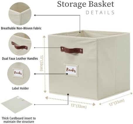 DECOMOMO Storage Bins, Cube Storage Bin with Labels