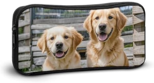 Retriever Dogs Puppies Pets Pencil Case Large Capacity Pencil Pouch | Portable Pencil Bag Zipper Pouch Small Makeup Bag for Women, Durable Aesthetic Pencil Cases for Office Supplies Organizer