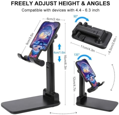 Folding Dolphin Underwater World Cell Phone Stand for Desk Accessories | Desktop, Adjustable Mobile Holder, Compatible with 4"-13" Smartphones, Tablet, with Non Slip Base