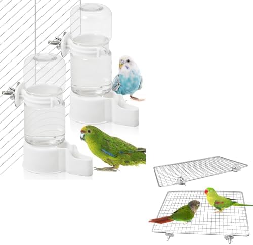 BNOSDM Bird Drinking Device and Parrot Shelf Training Stand for Budgies, Conures, Lovebirds
