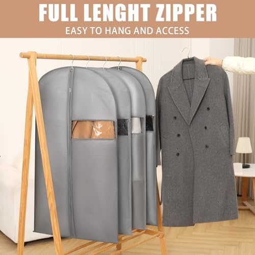 Kimmama Dress Bags for Gown, Garment Bag for Hanging Cloth, 23.6" x 65" | PEVA Material, Clothes Cover, For Wedding Dress, Suit, Dance Costumes, Coat