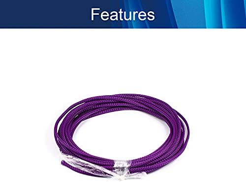 Jutagoss PET Expandable Braided Cable Sleeve, 16.4ft - 1/8 inch Purple Cable Management Sleeve, Wire Loom Tube Cord Protector for USB Cable, Power Cord, Audio Video and More, 1Pc