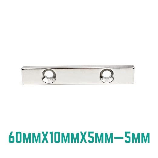 1/2/5/10/15/20PCS 60x10x5-5mm Block Magnetic Holes 5mm 60x10x5-5 Strip Neodymium 60 * 10 * 5-5 Magnets(1PCS)
