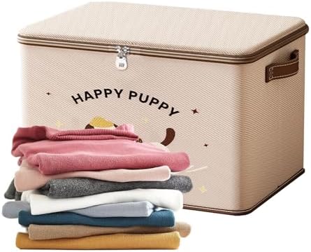 Storage Lock Box Waterproof Stackable Bins with Puppy Pattern | Storage Container with Lock for Toy Delivery Package Travel Closet Garage Bedroom Kitchen