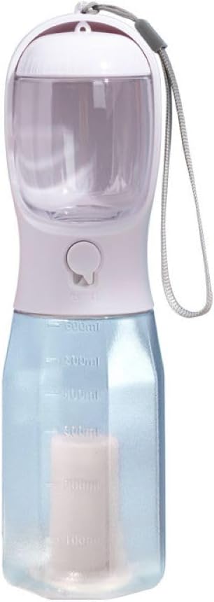 Three-in-one Portable Multi-Functional Pet Cup (Includes 1 Roll of Poop Bag) (Capacity 20 oz Water, 100 gm Food) (Milky White)