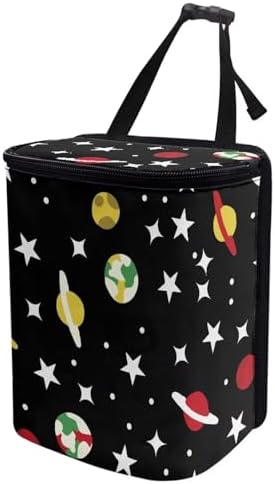 Car Rubbish Storage Reusable Car Trash Can for SUVs Vans, Cars Trash Bag Bin Hanging Automotive Sedan Garbage Cans Leak Proof Vehicle Trash Can, Planet Star