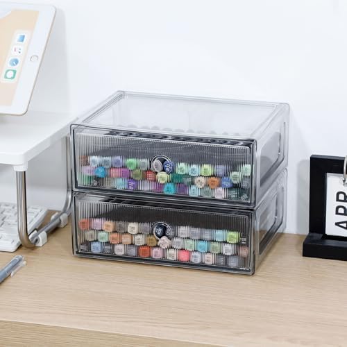 Clear Plastic Desk Organizers, 2 Drawers
