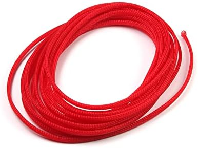 Othmro 5m/16.4ft PET Expandable Braid Organize & Protect Cable Sleeving Flexible Wire Mesh Sleeve Red,for TV Audio PC Cords Protect from Pets Chewing