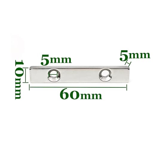 1/2/5/10/15/20PCS 60x10x5-5mm Block Magnetic Holes 5mm 60x10x5-5 Strip Neodym Magnets(1PCS)