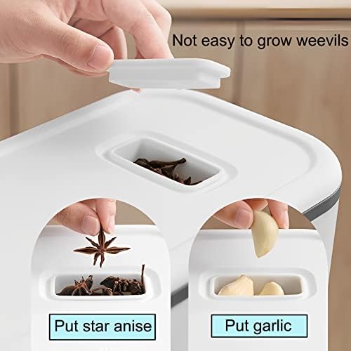 Sooyee 22-25 Lbs Dry Food Storage Containers with Measuring Cup | Rice Dispenser, One Drawer, Kitchen Pantry Organization For Rice, Corn, Soybean & Oatmeal, Airtight, Moisture Proof,BPA-Free