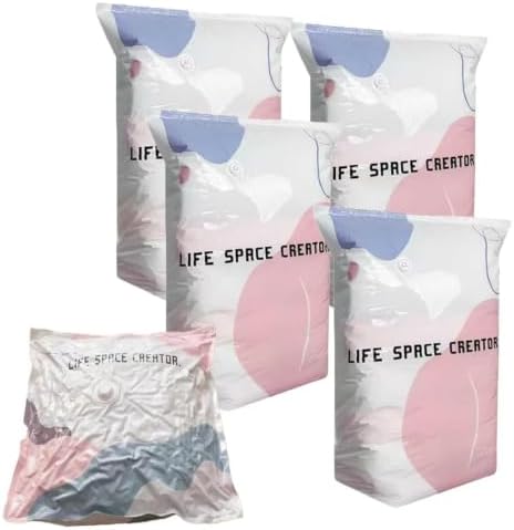 No-Pump Vacuum Storage Bags, Pump-Free Large Capacity Vacuum Storage Bags, Large Vacuum Compression Bags without a Pump for Clothes Bedding Comforters Off-Season Gear (4, L 39×31×15")