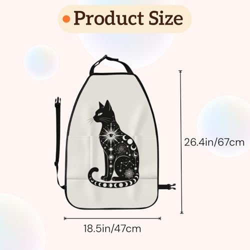 Car Seats Back Protector 2 PCS - Galaxy Cat | with 3 Storage Pockets, Shield Seats From Dirt, Mud Scratches, Fits Cars SUVs Trucks and Jeeps