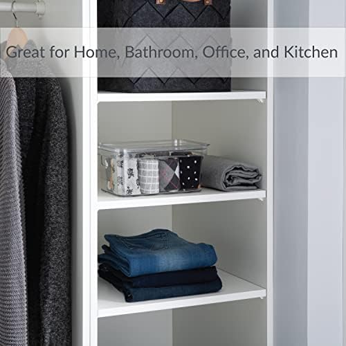 Simplify 2 Pack Small Lidded Storage Bin | Dimensions: 10.24" x 6.7" x 4.72" | Multipurpose Organizer | Great for Home | Bathroom | Office | Kitchen | 2 Handles | Lidded | Home Organization