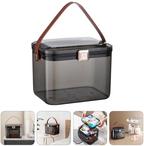 Didiseaon Large Capacity Double Layer Home Medicine Box with Safety Lock