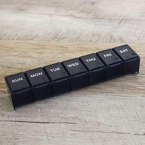 Ezy Dose Weekly (7-Day) Pill Organizer, X-Large Medicine Planner, Black