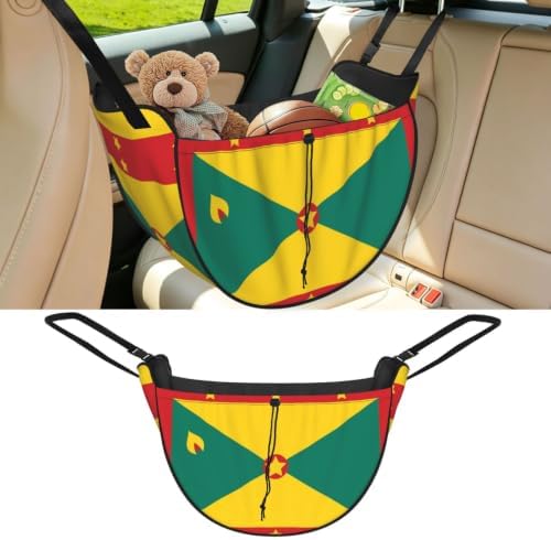 Flag of Grenada Car Seat Organizer-Backseat Storage Bag for Travel | Waterproof Durable. Holds Snacks Gear Essentials. Fits Most Cars.
