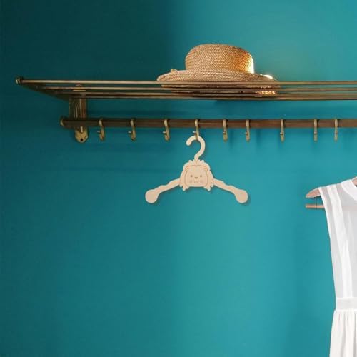 FAVOMOTO 10pcs Wooden Cartoon Animal Pet Clothes Hanger for Small Dogs and Cats Beige Small Pet Clothes Rack with Easy Access and Hanging Organizing Puppy and Cat Garments Space-Saving