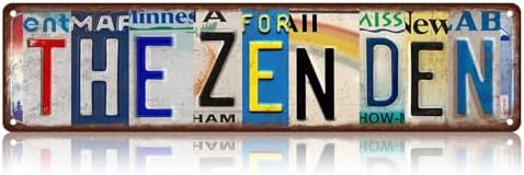 The Zen Den Yoga Street Sign, Vintage Tin Sign, Wall Decor For Home Farmhouse Bar Cafe Garage, Indoor Outdoor Decoration For Yoga Enthusiast Meditation Room Holiday Gift 16x4 Inch