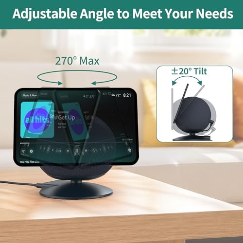 HomeMount Show 11 Stand, Magnetic Adjustable Charging Stand with USB-C & USB-A Ports, 270° Swivel Base, Fits Show 11 and 2025 Show 8, for Phones & Earbuds (Charging-Graphite)