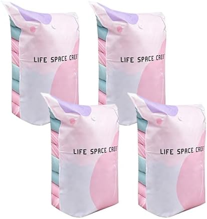 Vacuum Storage Bags,Vacuum Seal Bags For Clothing, Compression Packing Cubes Vacuum Storage Bags, Design For Quilt And Clothes Bedding Organizers For Closet Moving Dorm (2, Large And Medium)