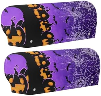 Couch Arm Covers for Sofa 2 Pack Halloween Pumpkin Arm Chair Covers for Arms Recliner Headrest Protector 2pcs Stretch Fabric Sofa Armrest Covers Halloween Decoration