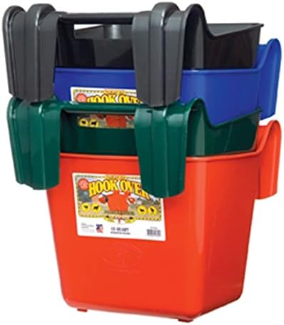 Little Giant® Plastic Hook Over Feeder | Mountable Livestock & Pet Feed Bucket | Horse Feed Bucket | Made in USA | 15 Quarts | Black