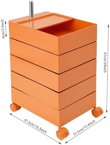 Storage Cabinet 360° Rotating Sofa Side Cabinet (Orange)