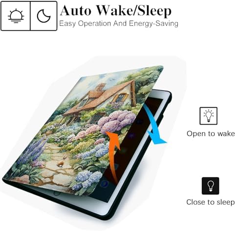 for Microsoft Surface Go 4/3/2/1-10.5" 2021 Tablet Case,Auto Wake/Sleep,Adjustable Stand Protective Cover - Pastoral Hand-Painted Flower