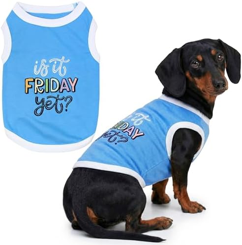 Parisian Pet Dog Shirt – 100% Cotton Shirts for Large Dogs – Sleeveless Puppy Vest – Lightweight and Breathable Pet Apparel – Pullover Summer Dog Clothes - Stretchy Funny T Shirts for Dogs