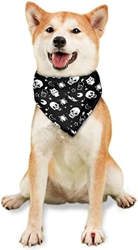 Howilath Halloween Skeleton Bat Bandana - Washable Triangle Neckerchief, Colorful Bibs Scarf for Dogs, Cats and Pets