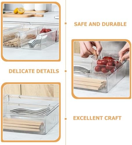 2Pcs Pet Desktop Drawer Organizer Boxes with Compartments, Small and Medium Sizes, Multipurpose Storage for Office Supplies, Cosmetics, and Stationery, Desk and Kitchen Drawer
