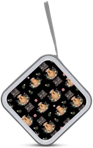 Protective CD Case 40 Capacity Capybaras Disc Holder Storage Binder | DVD Organizer Wallet, Just A Girl Who Loves Capybaras, Sturdy Portable for Movie Music Game Disc