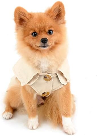 PAIDEFUL Trench Coat for Small Dogs, Khaki, XXL