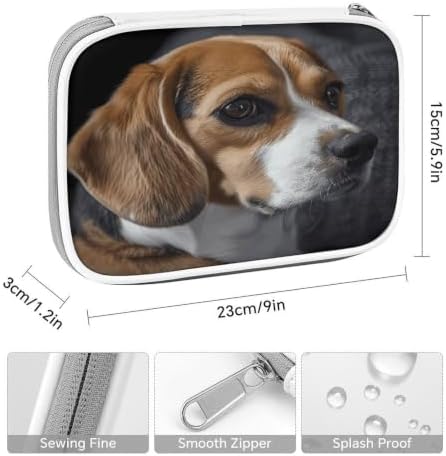 Ovely Pet Dog Beagle Makeup Bag Pen Bag Zipper Pouch | Cosmetic Bag -PU Sturdy and Durable,Soft,Comfortable with Built-in Small Compartments and Zipper design for Office and Travel