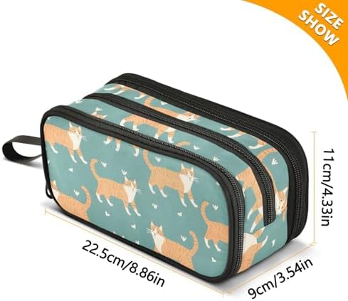 Pet Cat Paw Print Pencil Case Large Capacity Pen Bag School Office Stationery Organizer Zipper Pencil Pouch for Teen Girls Boys Adult