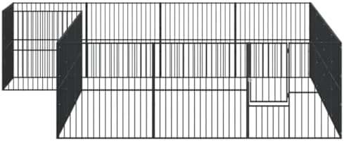 16-Panel Large Dog Playpen, Galvanized Steel Pet Exercise Pen for Indoor Outdoor Use, Heavy-Duty Folding Metal Pet Fence for Dogs, Puppies, and Small Animals, Black